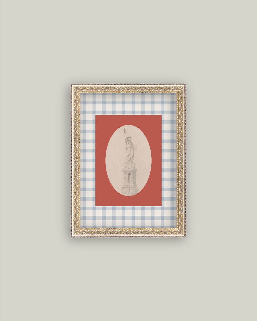 Gingham Statue Of Liberty