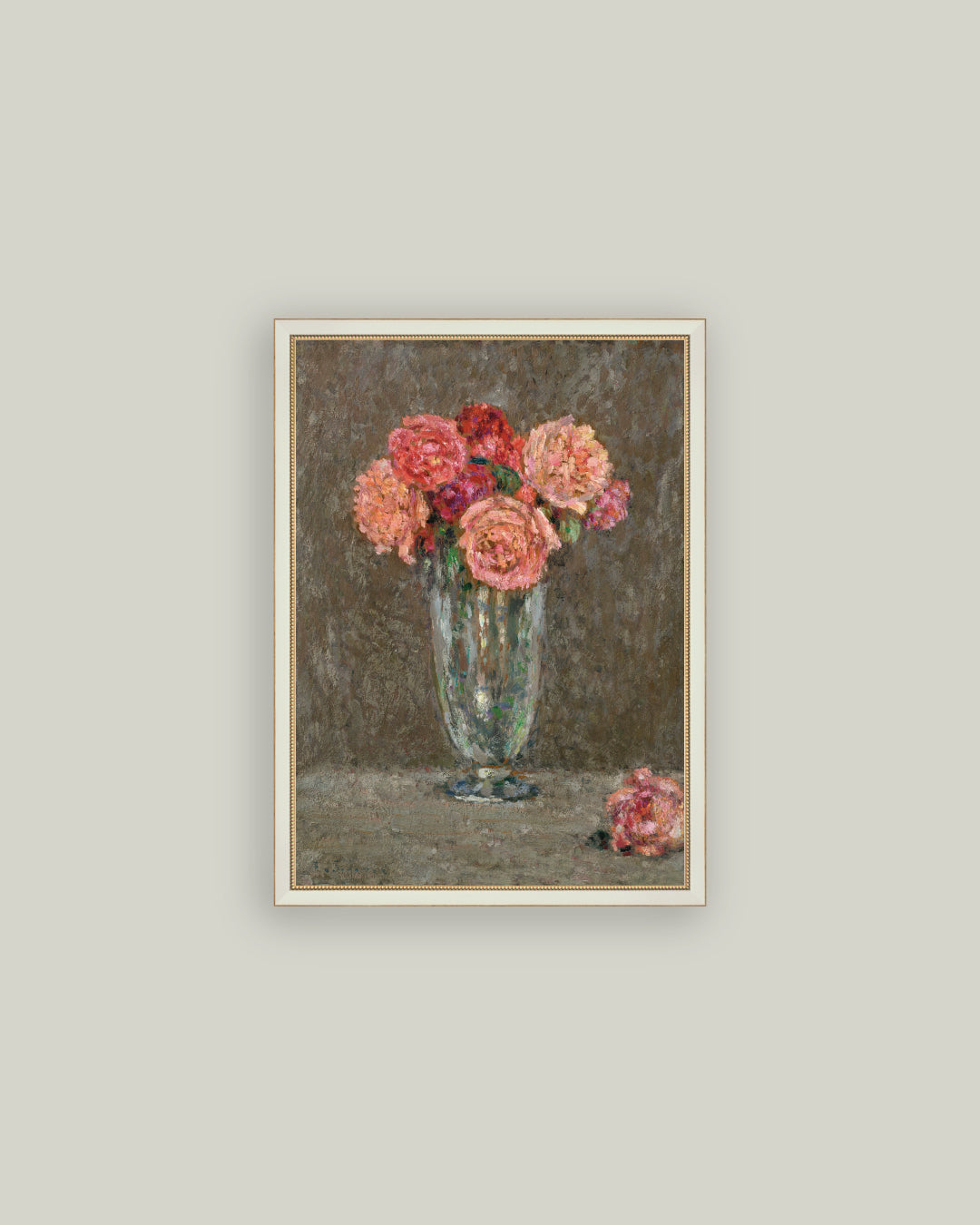 Glass Vase with Roses