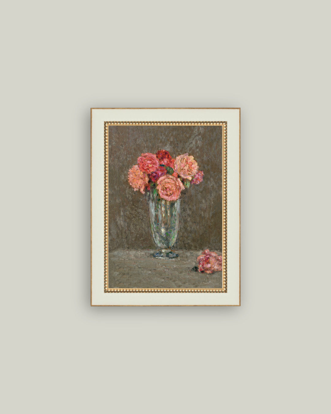 Glass Vase with Roses
