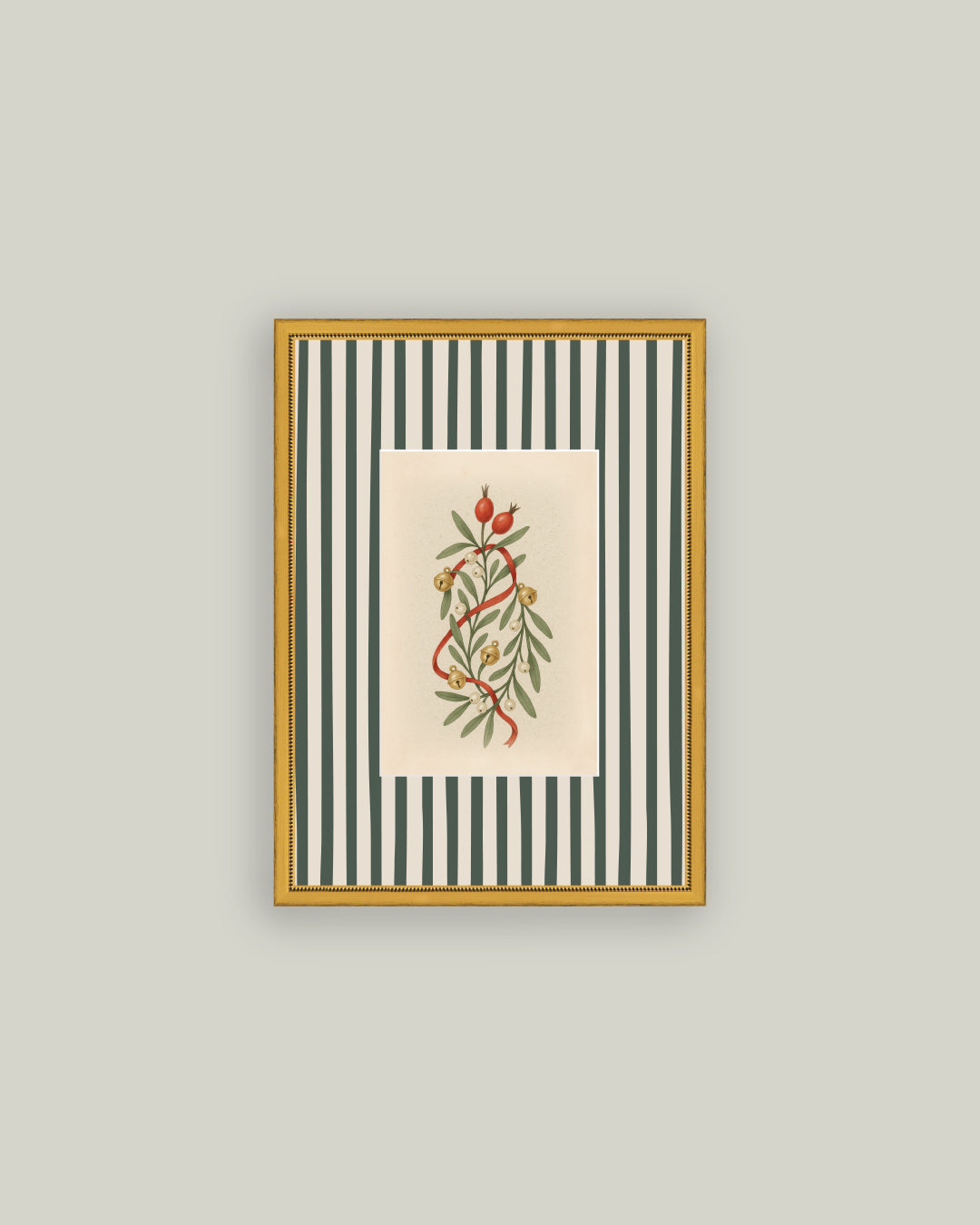Holly Bells on Stripes