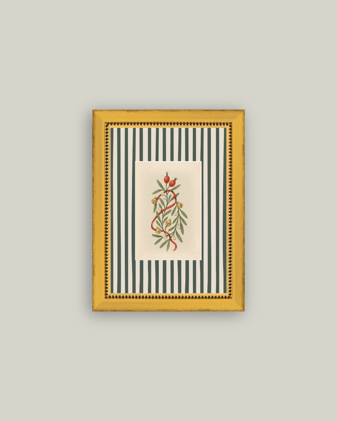 Holly Bells on Stripes