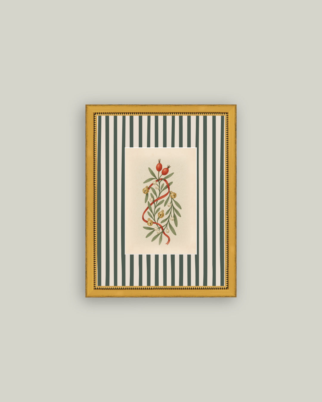 Holly Bells on Stripes