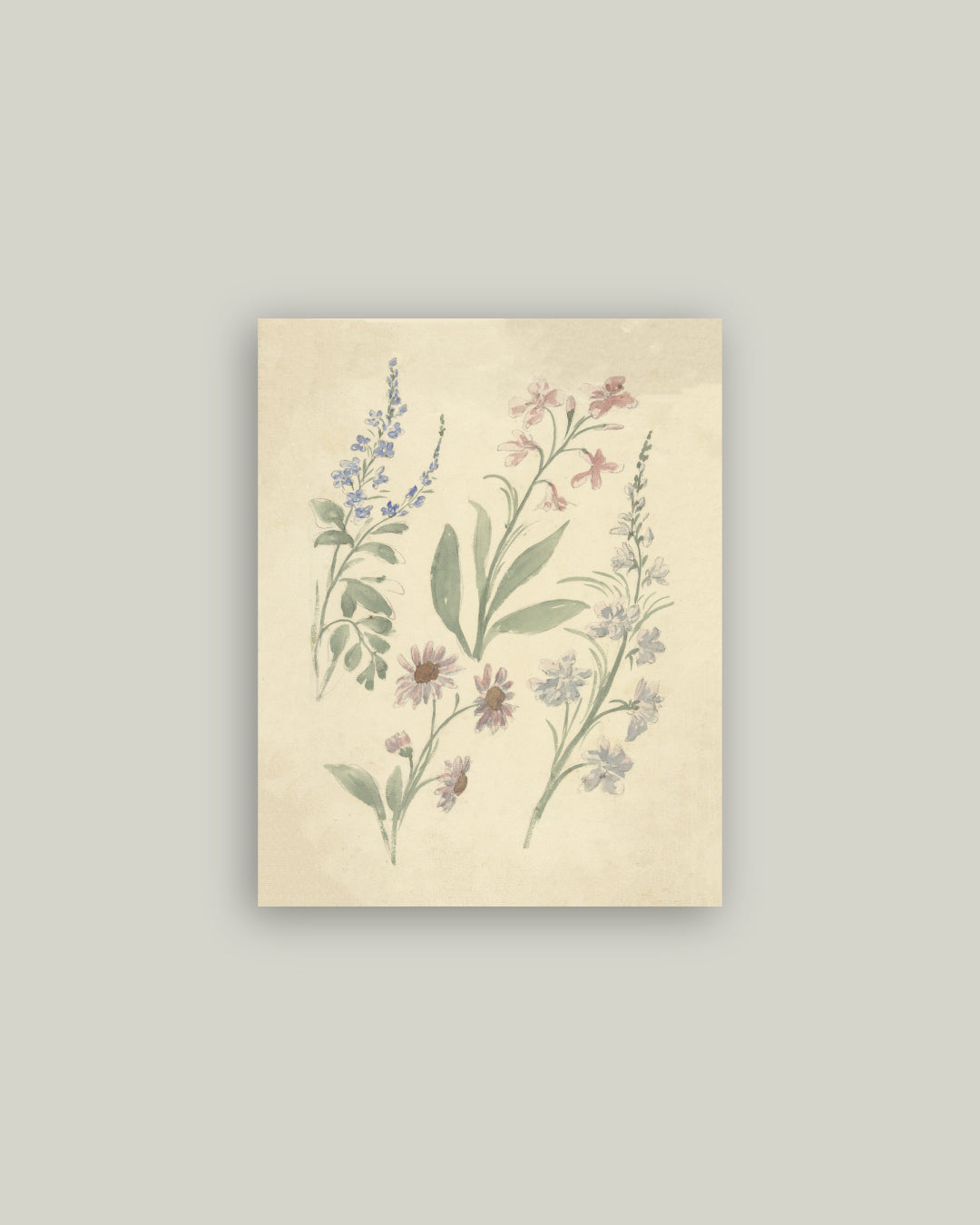 Pink and Blue Flowers Artist Board