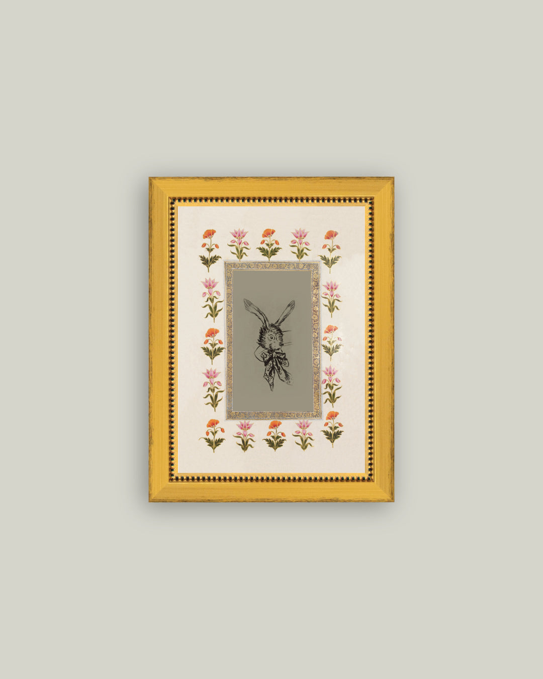 Rabbit with Floral Border