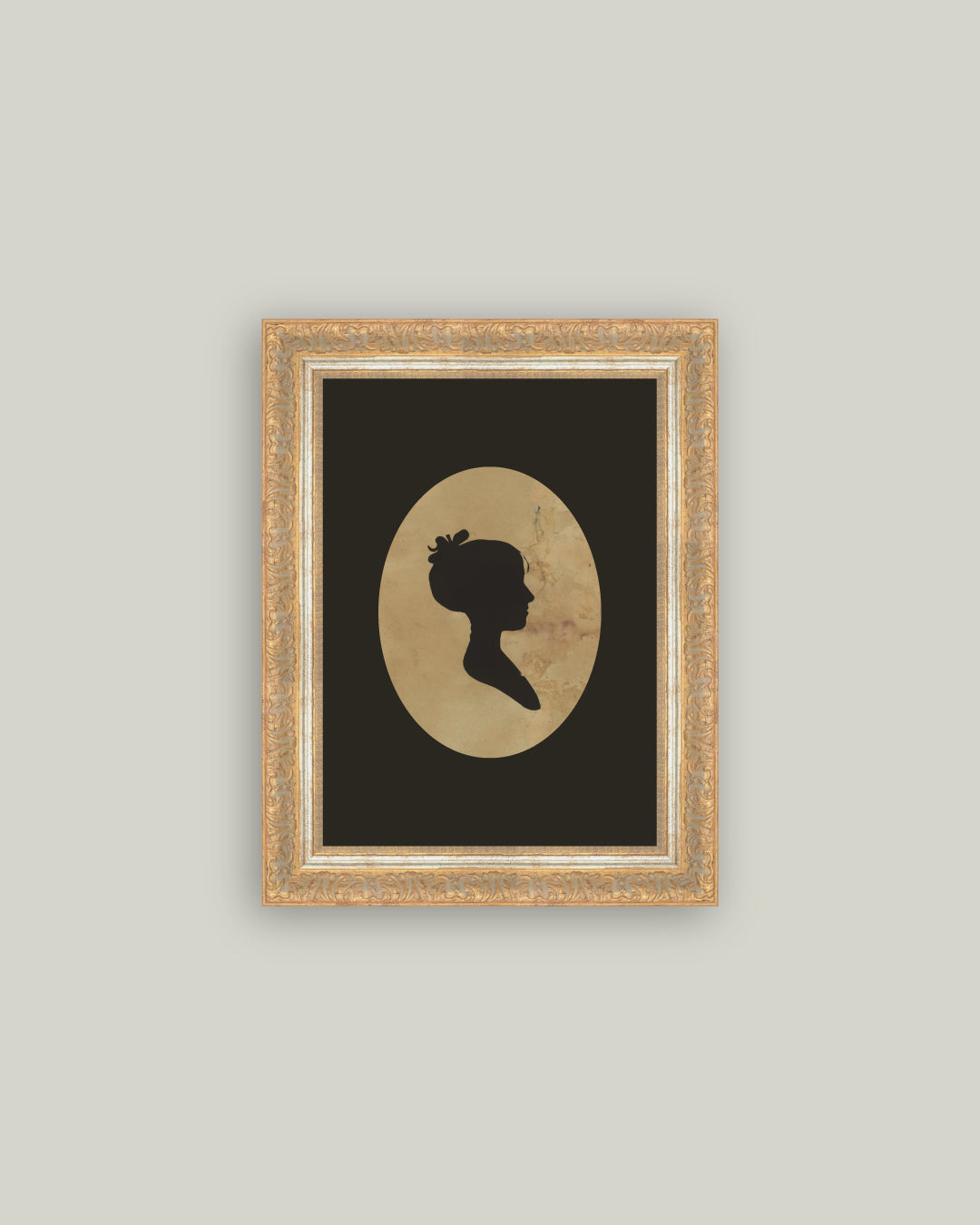 Silhouette of Woman Facing Left
