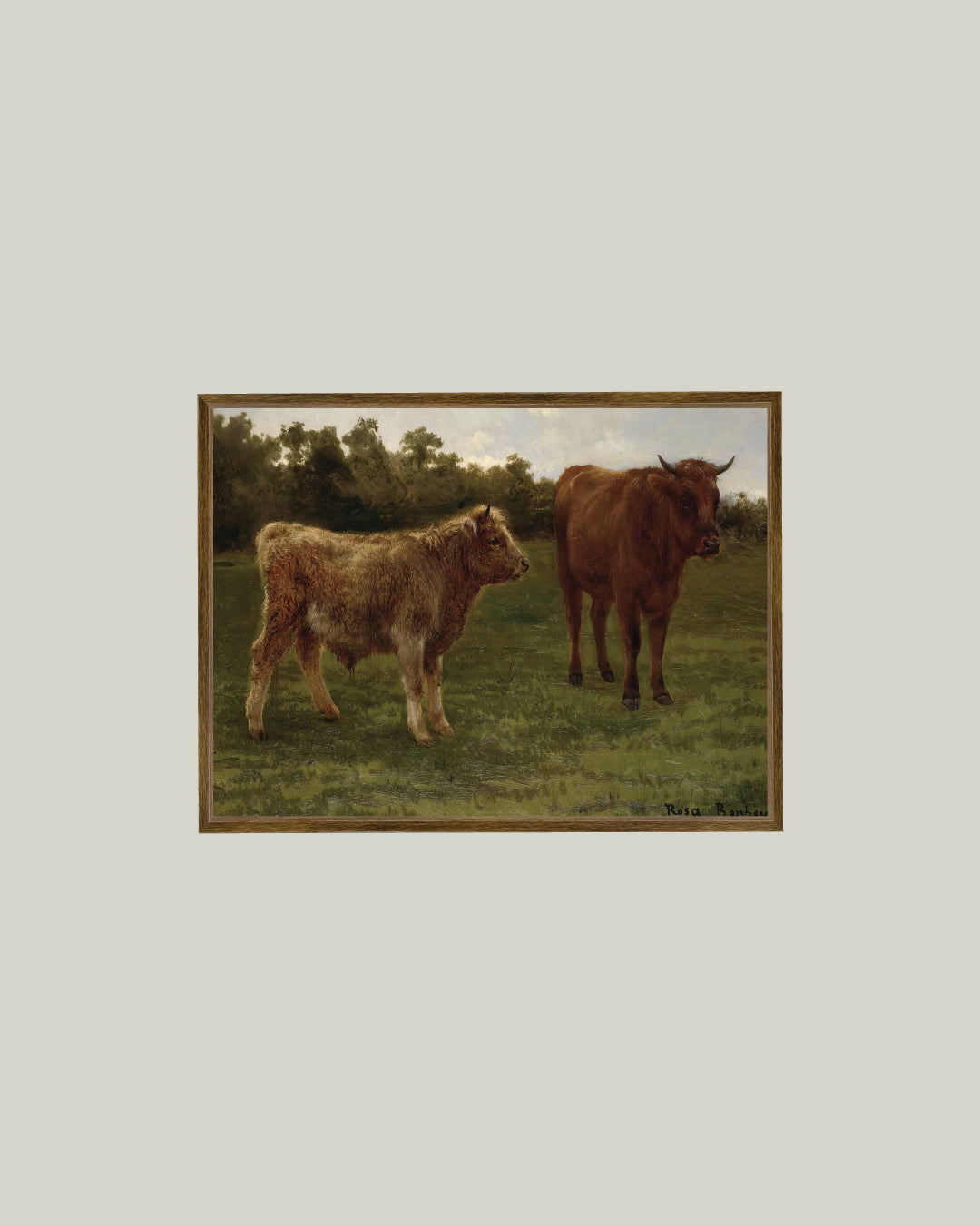 Two Cows Grazing