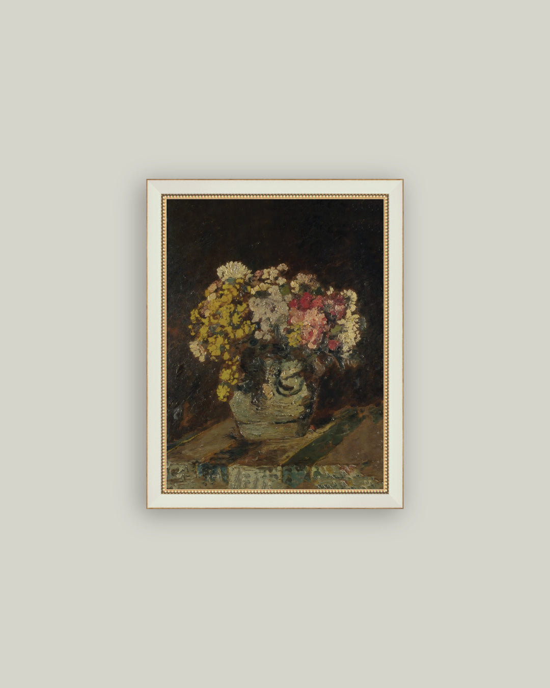 Vase of Pink & Yellow Flowers