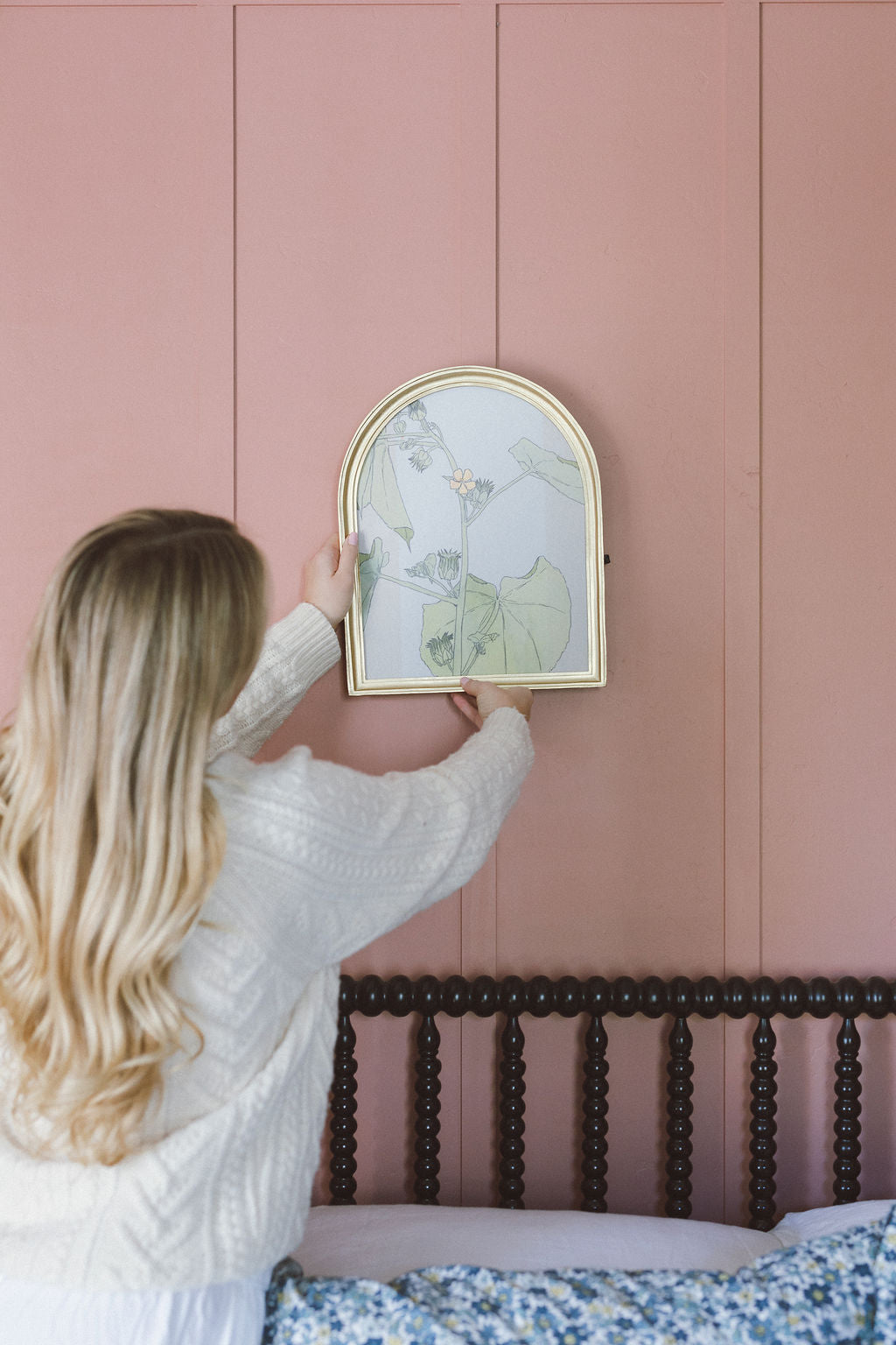 Velvet Weed Flower in Arched Frame