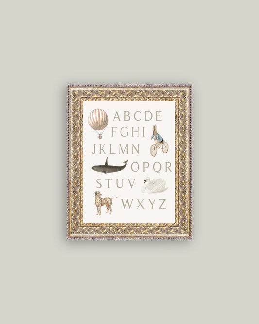 Alphabet with Vintage Art