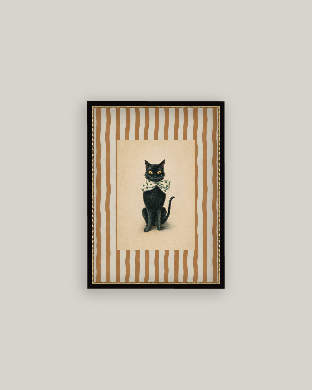Black Cat on Stripes