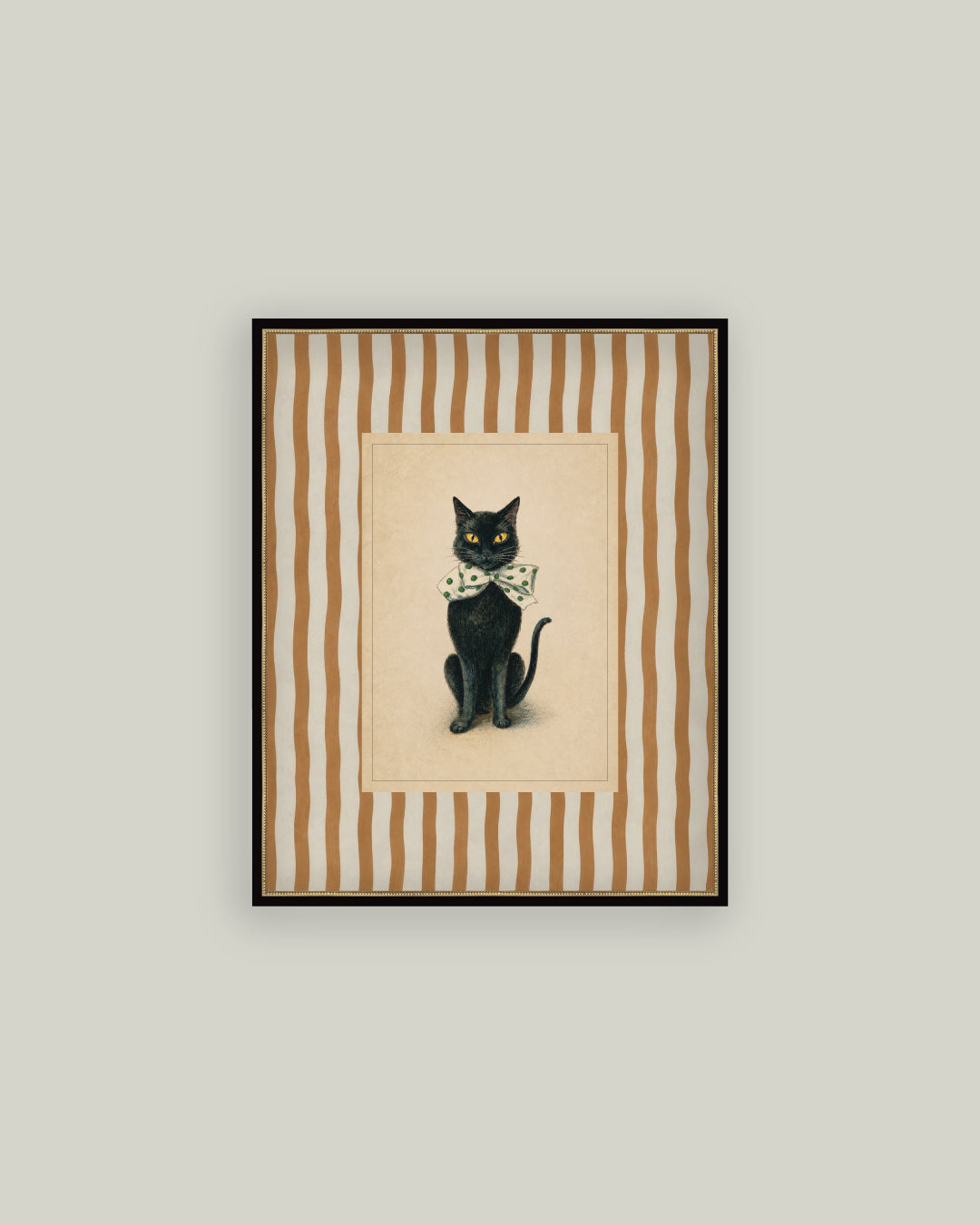 Black Cat on Stripes