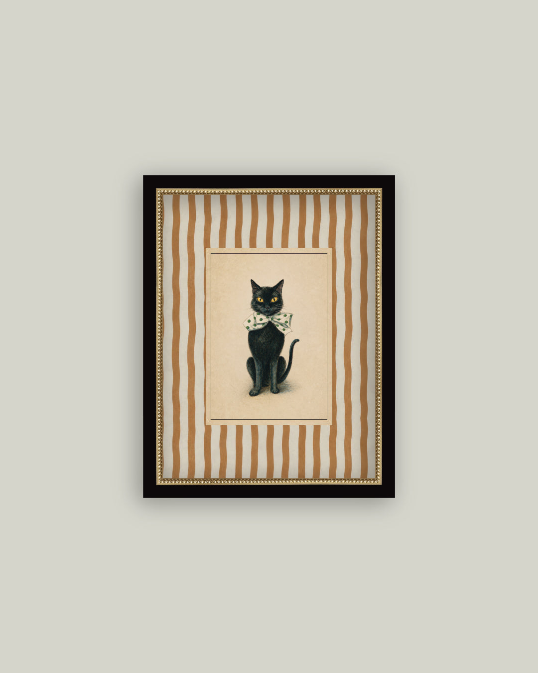 Black Cat on Stripes