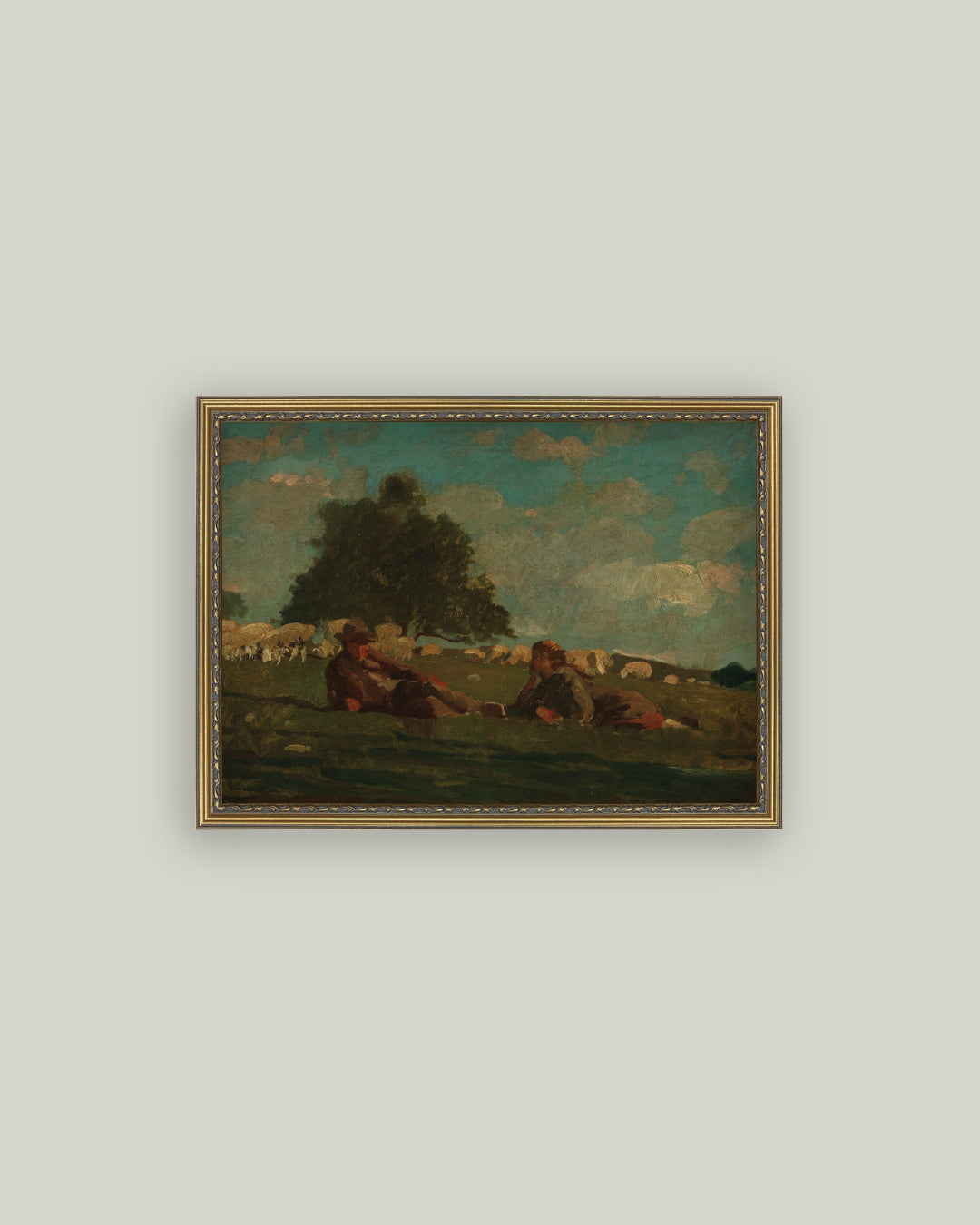 Boy & Girl in Field of Sheep