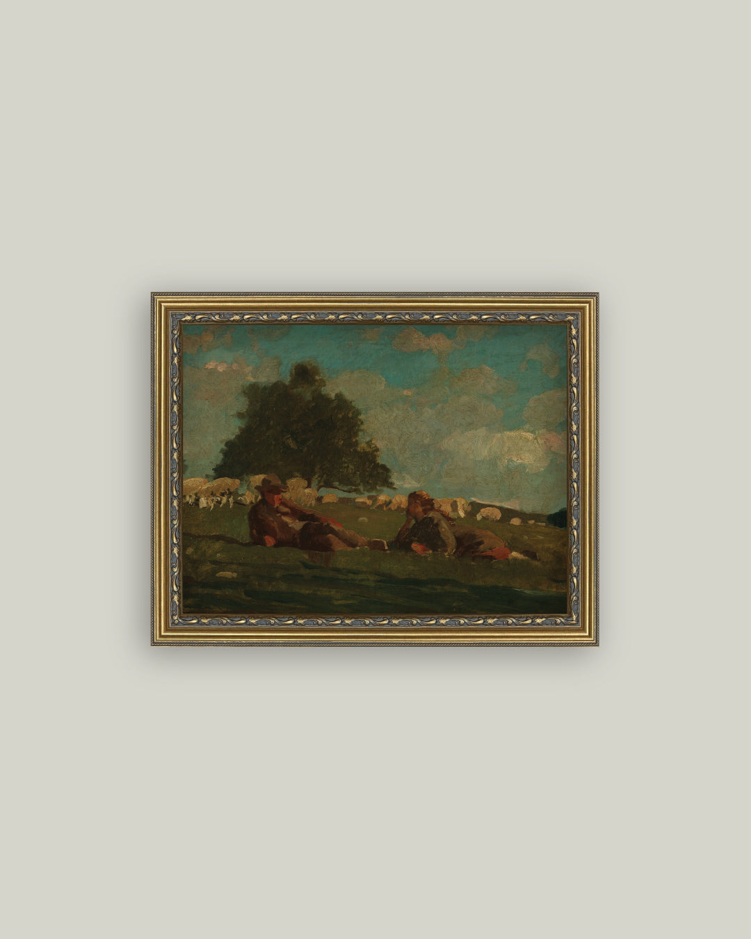 Boy & Girl in Field of Sheep
