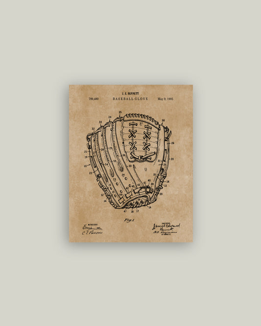 Baseball Mitt Map Artist Board