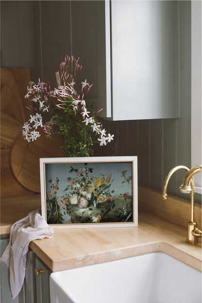 Blue Still Life with Flowers