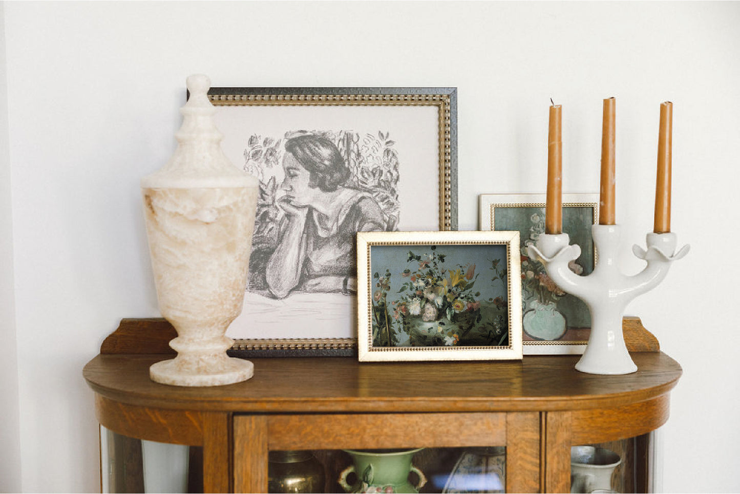 Blue Still Life with Flowers