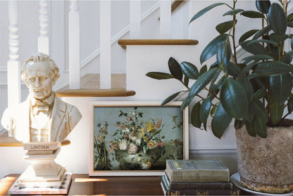 Blue Still Life with Flowers