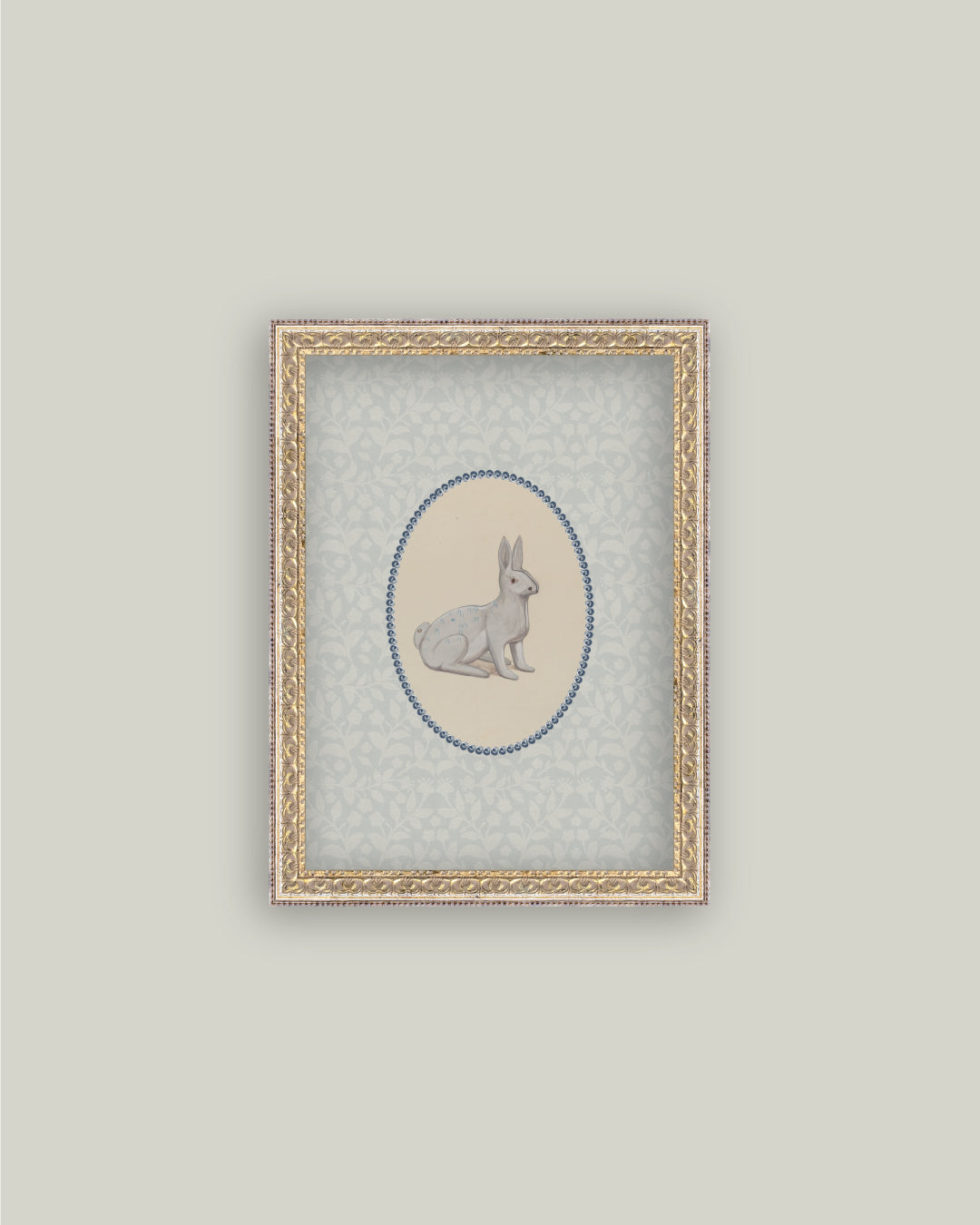 Ceramic Bunny on Blue