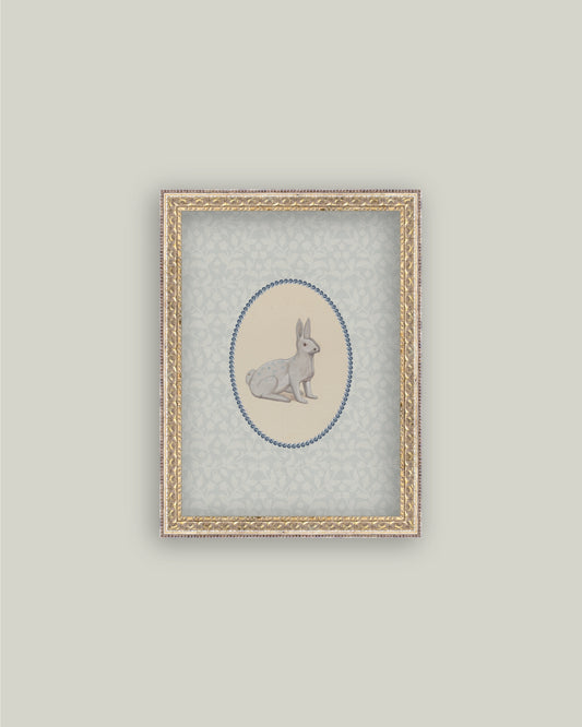 Ceramic Bunny on Blue
