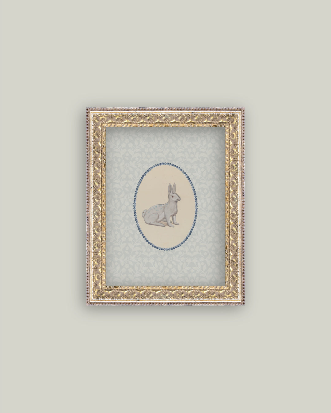 Ceramic Bunny on Blue