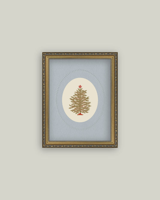 Christmas Tree with Blue Mat