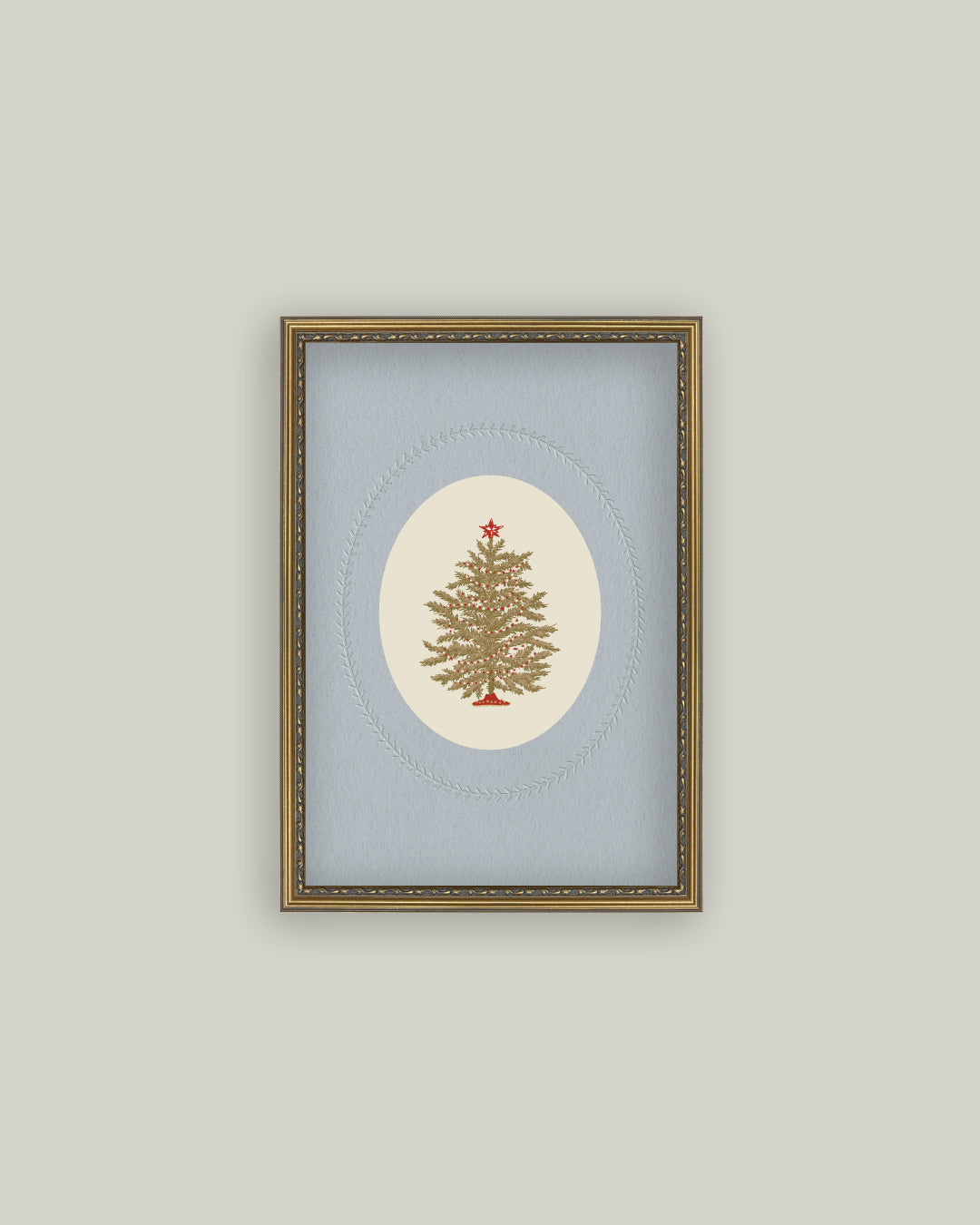 Christmas Tree with Blue Mat