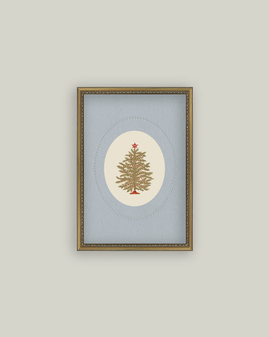Christmas Tree with Blue Mat