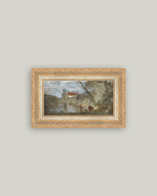 Cowherd by the Pond