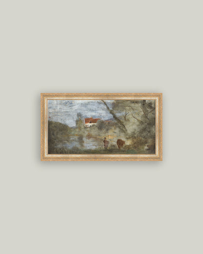 Cowherd by the Pond