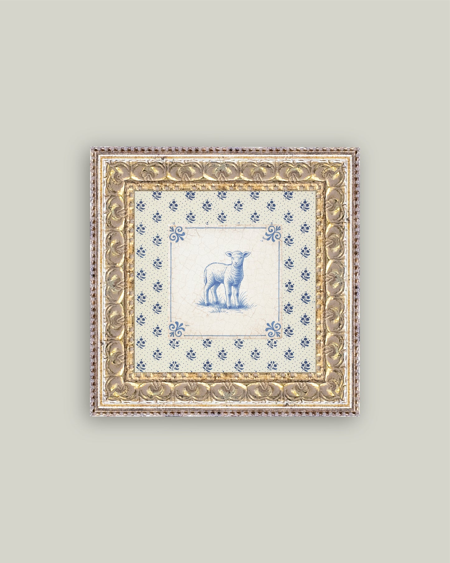 Delft Tile Lamb