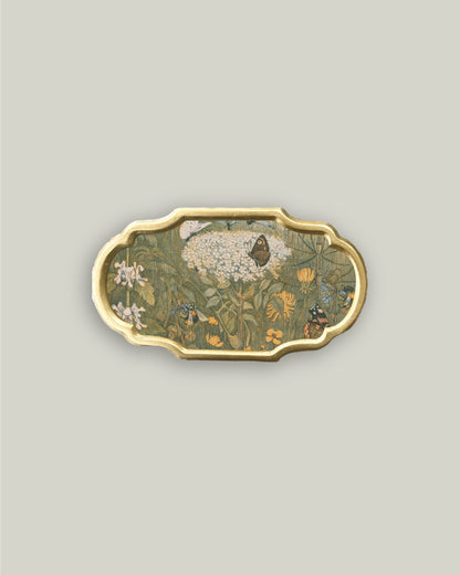 Flowers and Butterflies in Ornate Frame