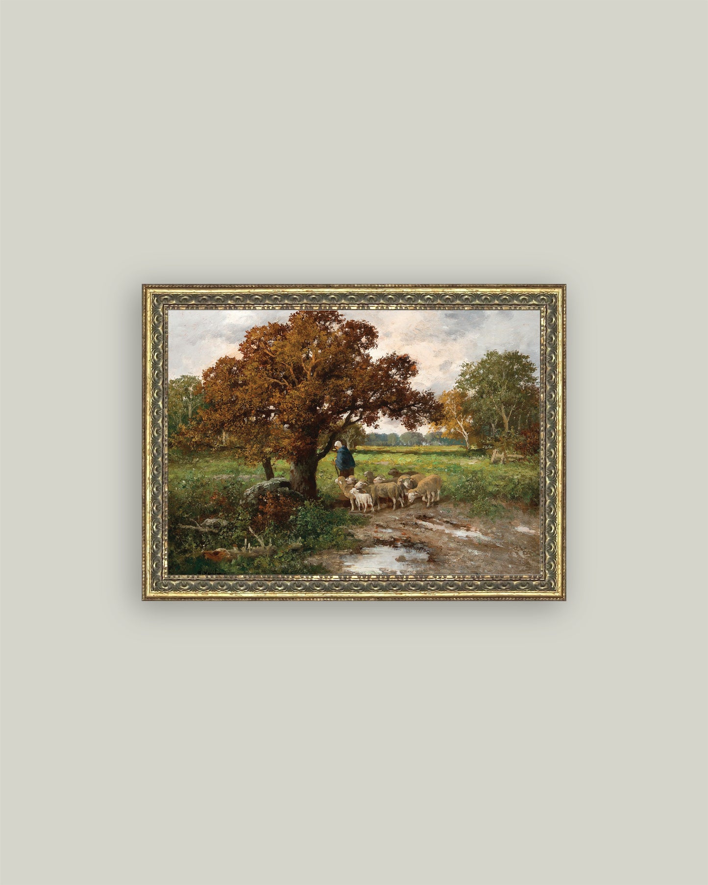 Shepherd with Flock