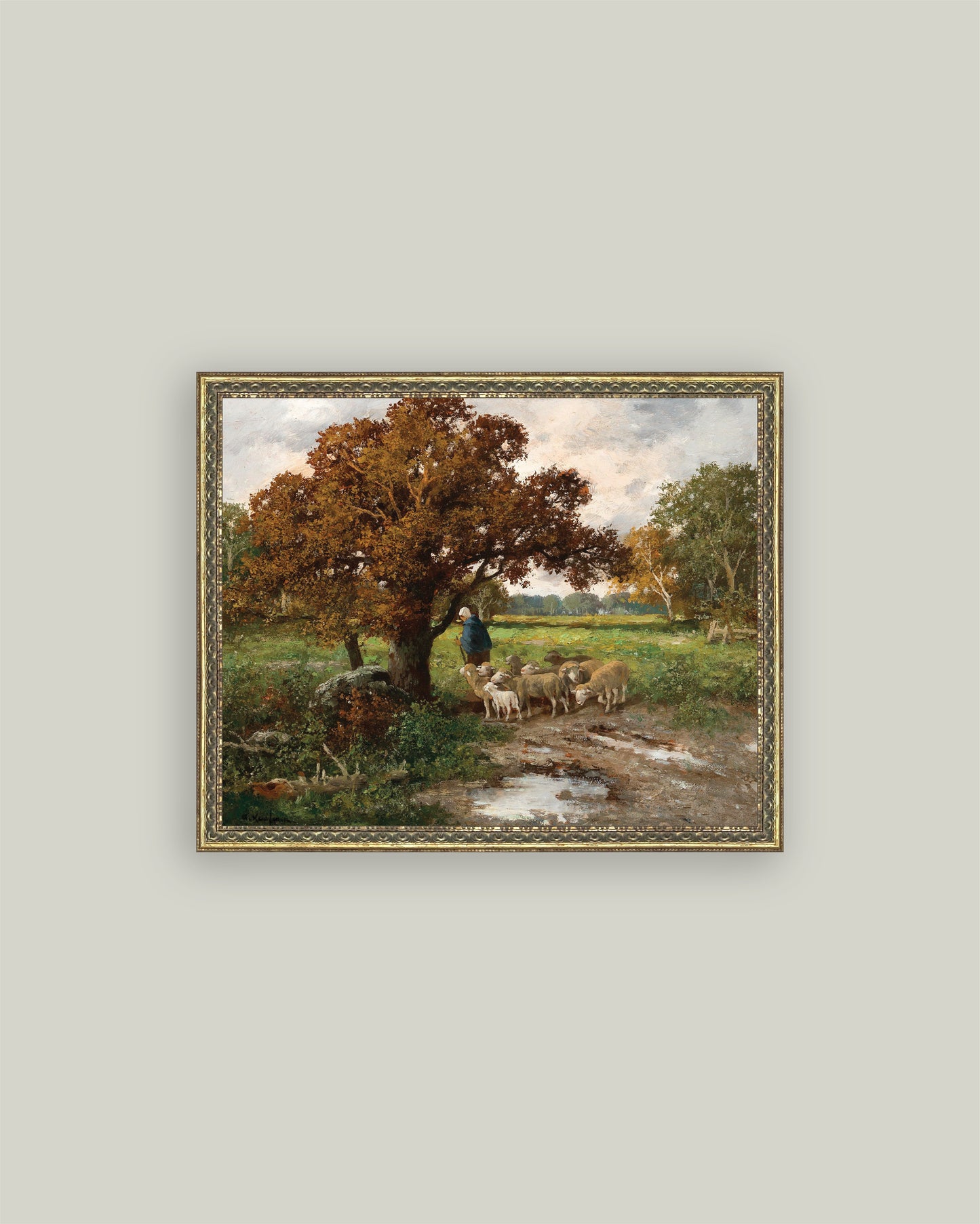 Shepherd with Flock