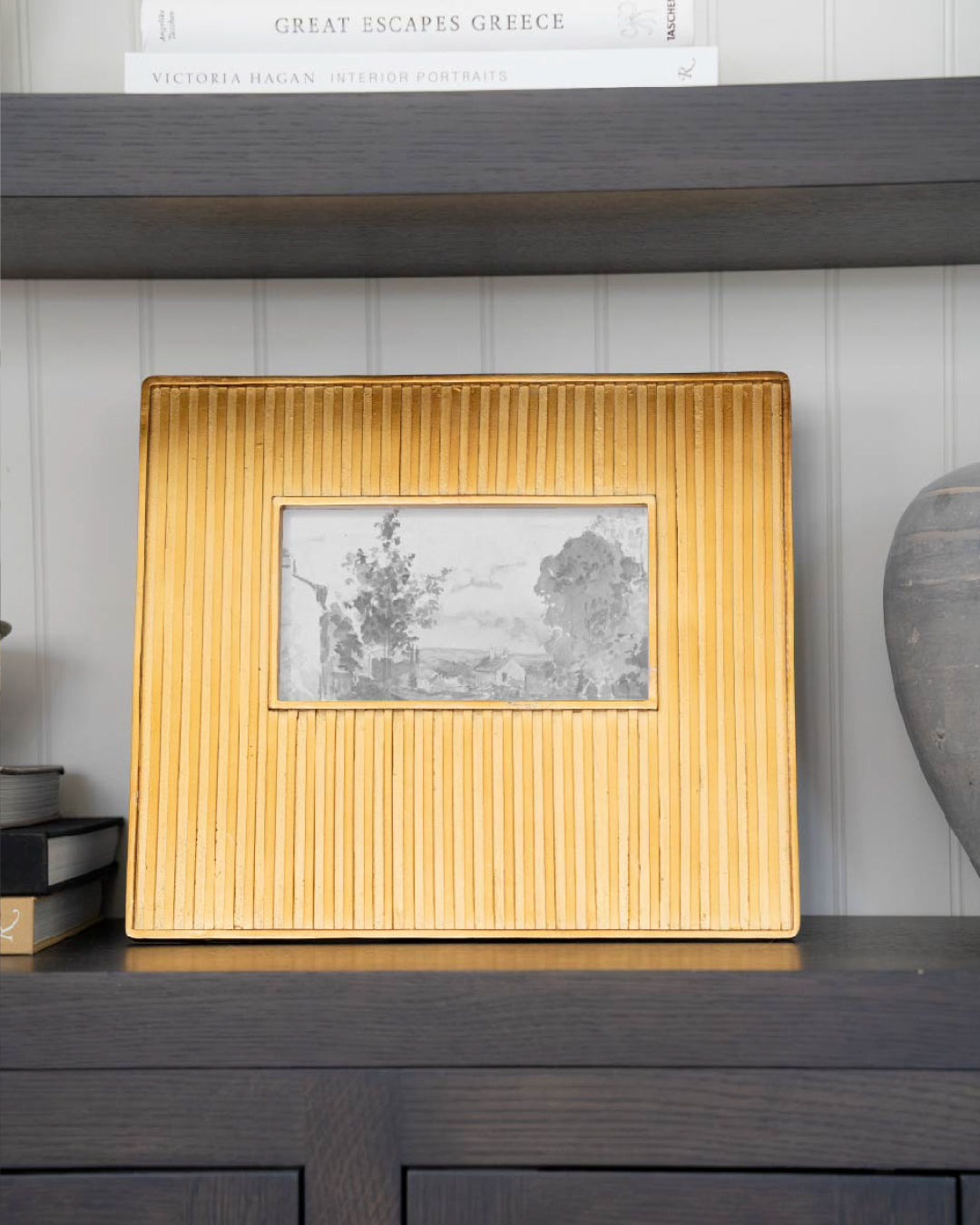 Large Gold Stripe Photo Frame