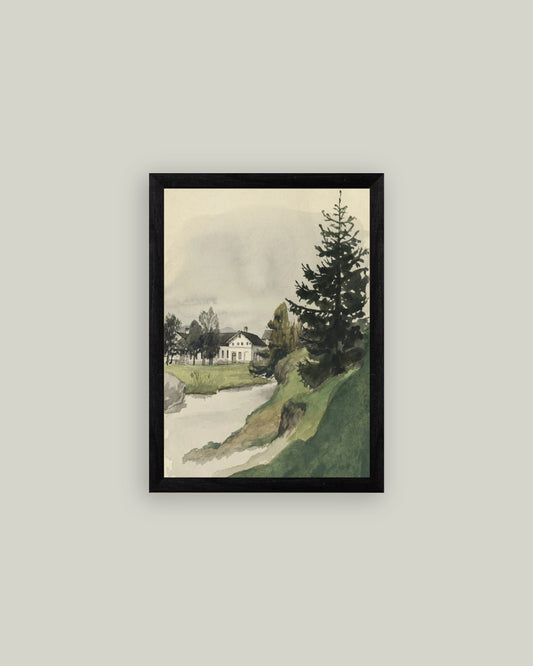Muted Watercolor Lakeside