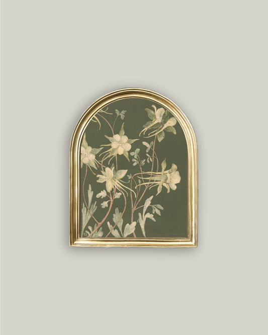 Olive Floral in Arched Frame