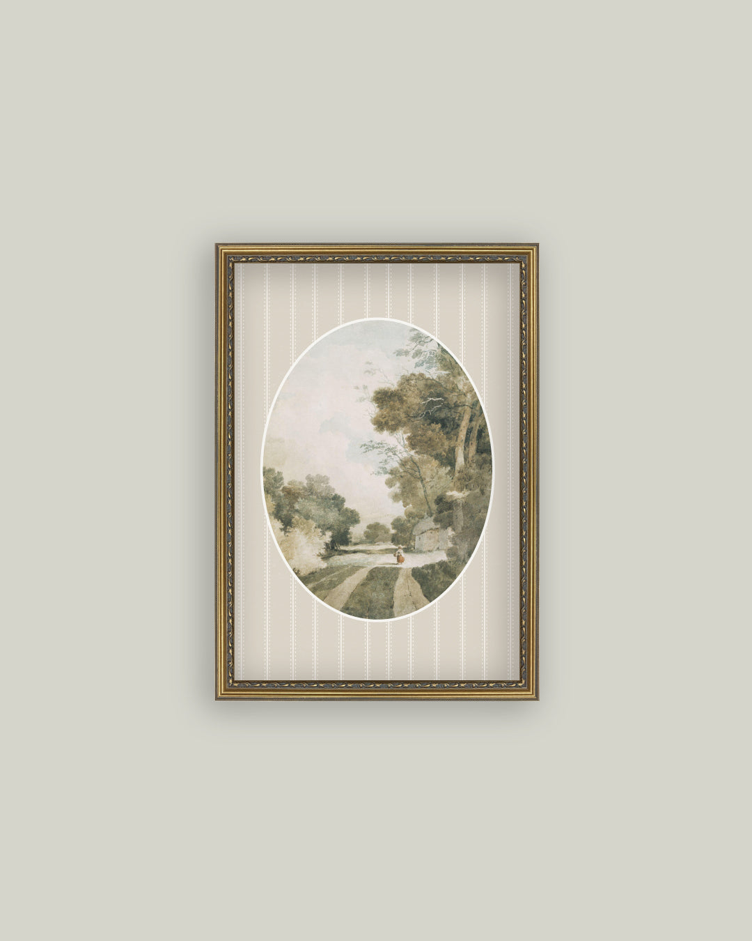 Oval Landscape with Cottages