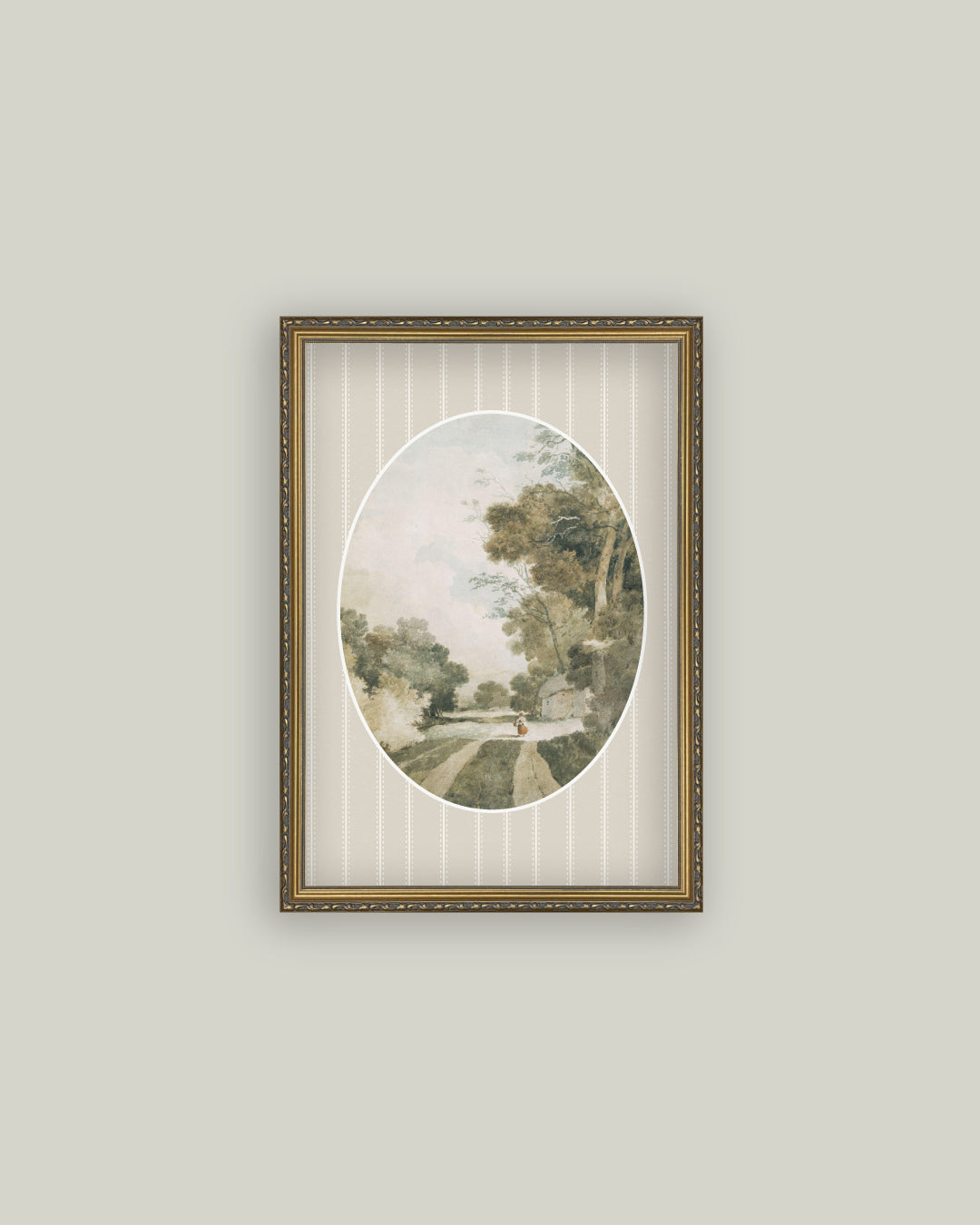 Oval Landscape with Cottages