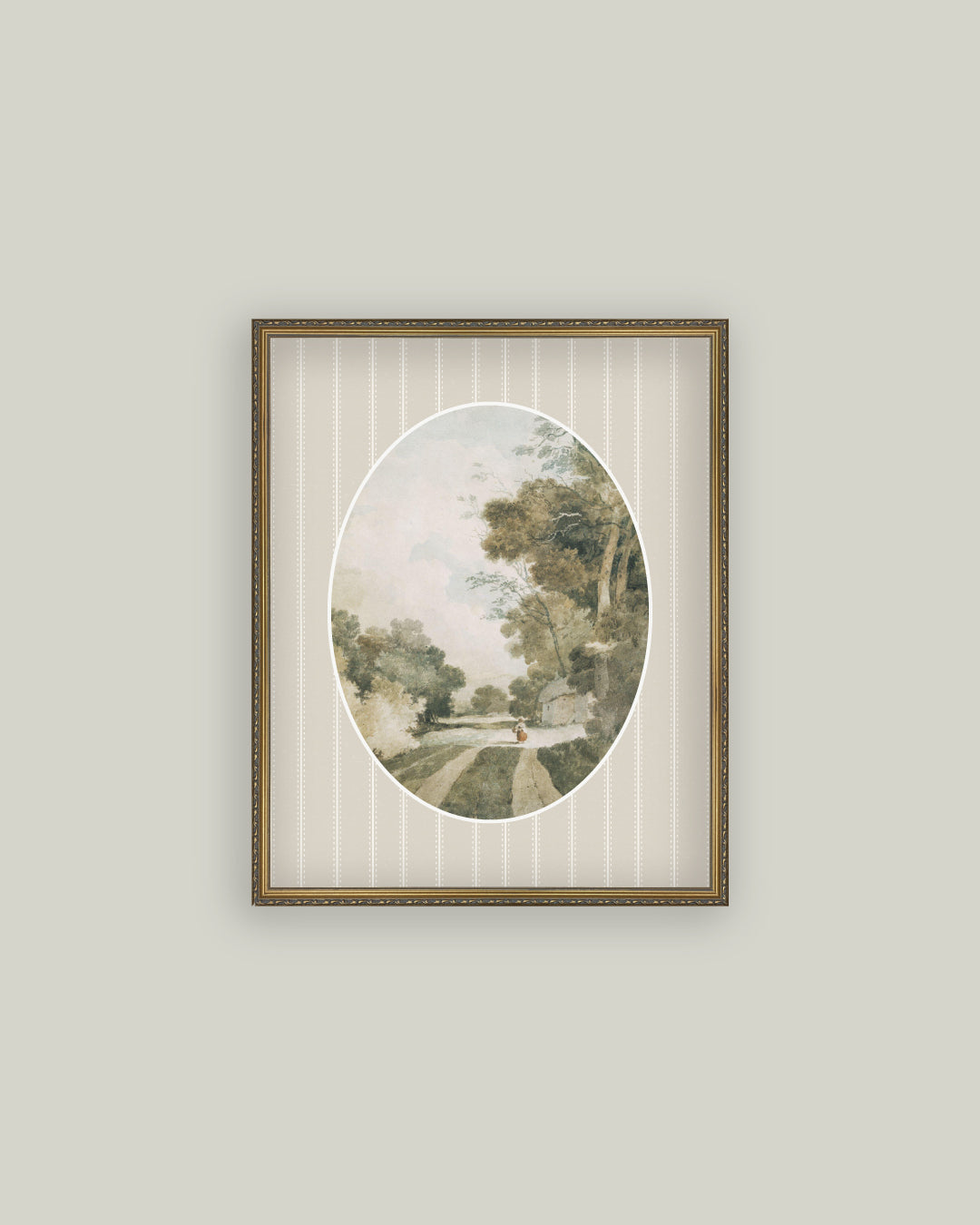 Oval Landscape with Cottages
