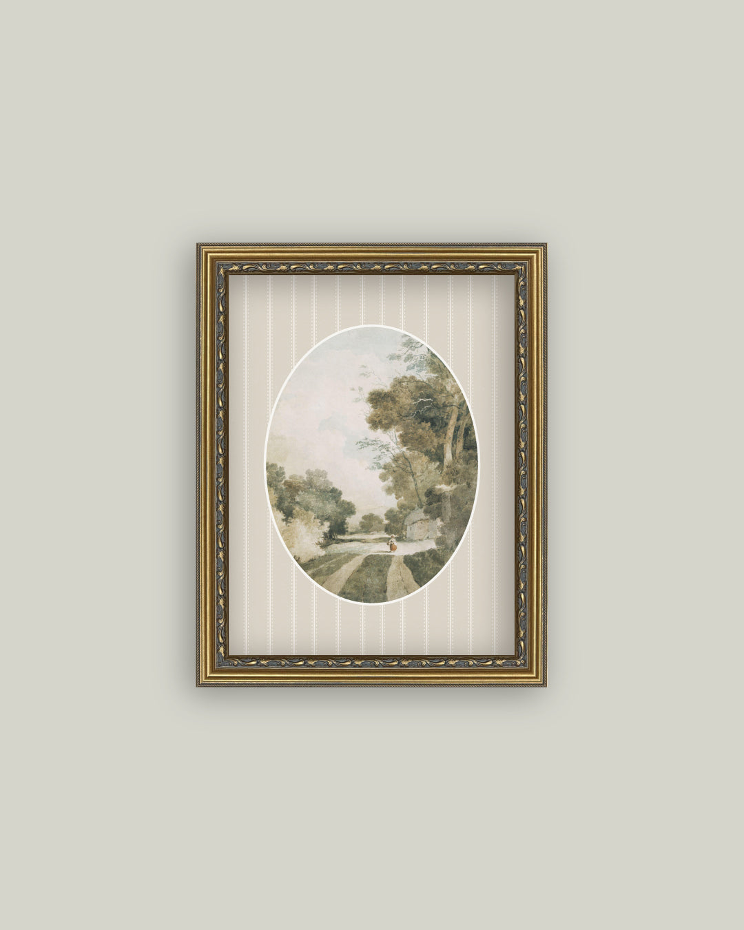 Oval Landscape with Cottages