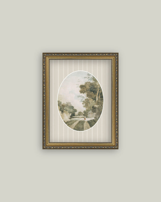 Oval Landscape with Cottages