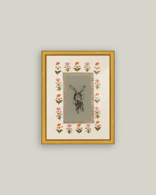 Rabbit with Floral Border