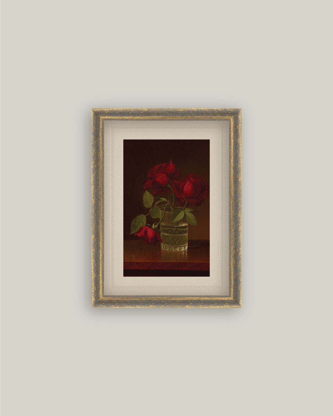 Red Roses In Glass