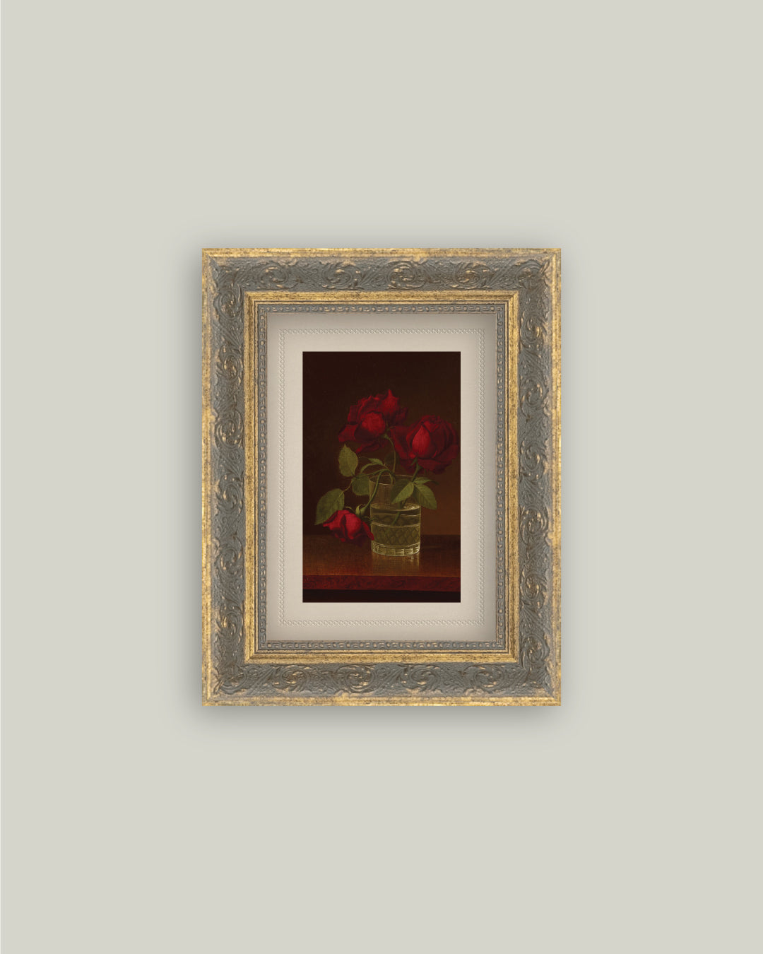 Red Roses In Glass