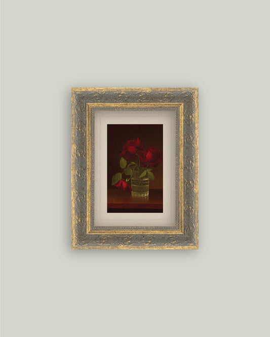 Red Roses In Glass