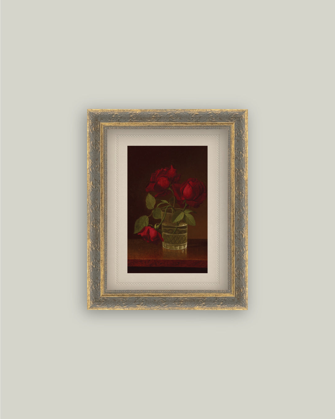 Red Roses In Glass