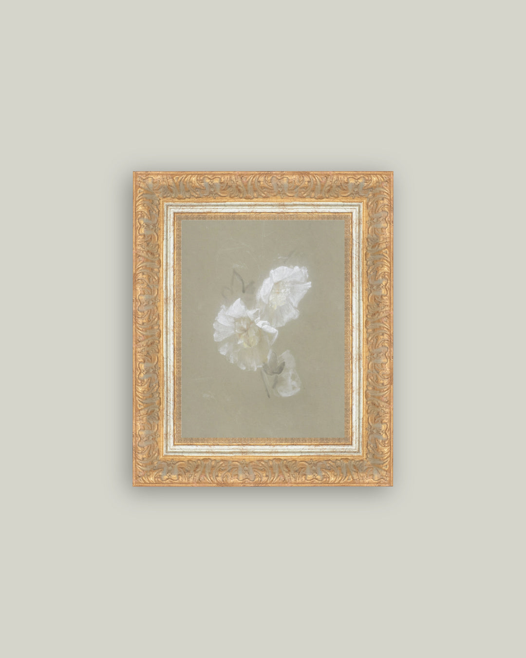 Sage and White Flowers