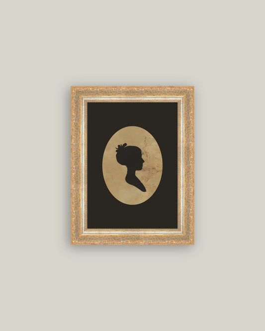 Silhouette of Woman Facing Left