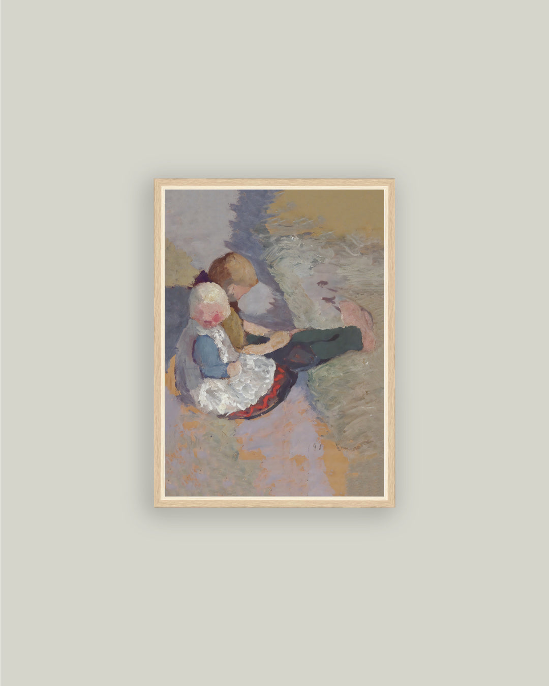 Children Sitting at the Meadow